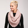 Pom Pom Cable Knit Infinity Scarf (Multiple Colors)