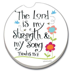 Lord Is My Strength Absorbent Stone Car Coaster
