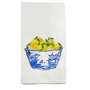 Chinoiserie Bowl W/ Lemons Tea Towel