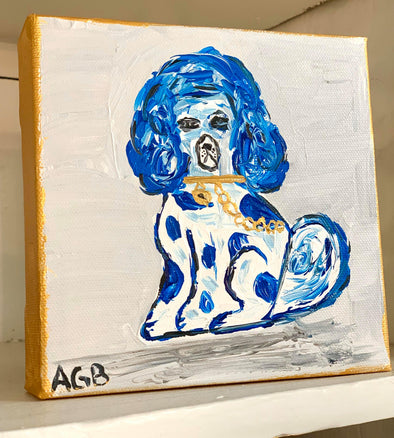 Blue Staffordshire Dog Painting