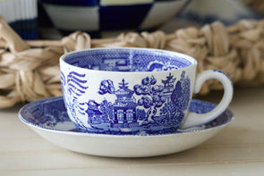 R.W. Midwinter Burslem England Blue Willow Teacup and Saucer