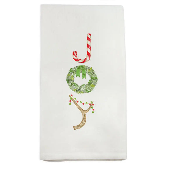 Joy with Candy Cane Dish Towel