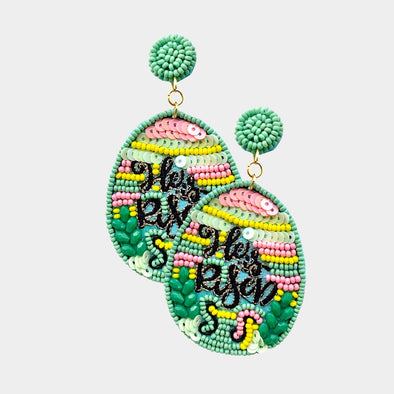 He Is Risen Seed Bead Earrings