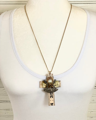 Angel Cross Ruler Necklace