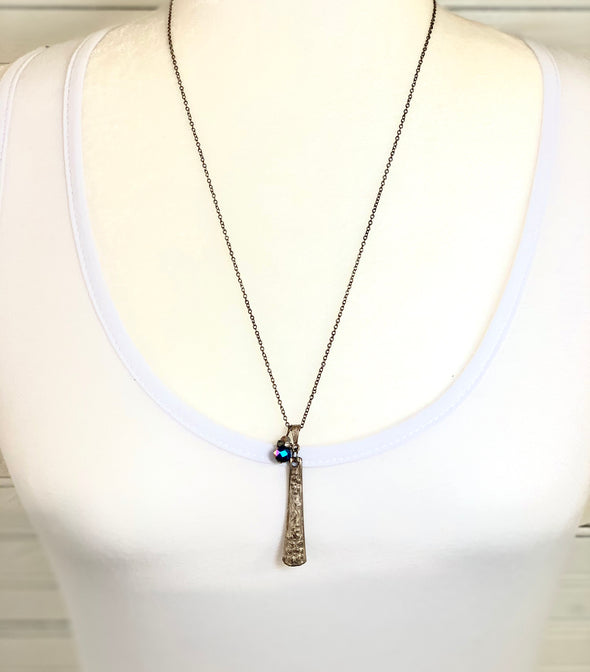 Spoon With Blue Charm Necklace
