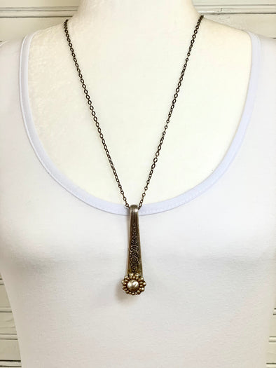 Spoon Handle With Antique Bead Necklace