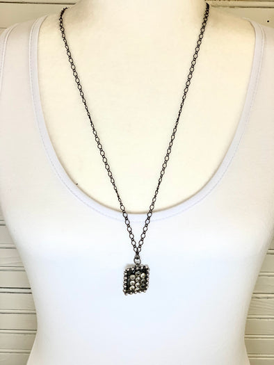 Crystal Antique Square Necklace