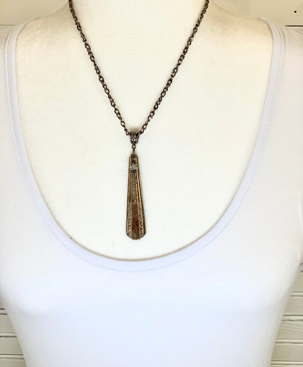 Spoon Handle With Crystal Necklace
