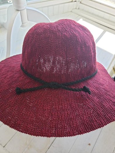 Burgundy Rose Hat