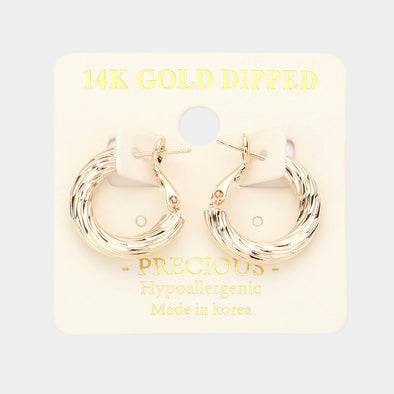 Twisted Mini Hoop Earrings ( Silver & Gold)
