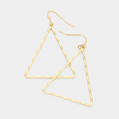 Matte Metal Triangle Earrings