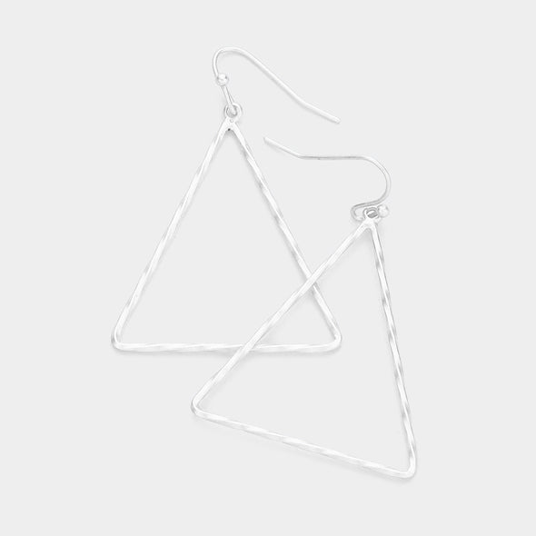 Matte Metal Triangle Earrings