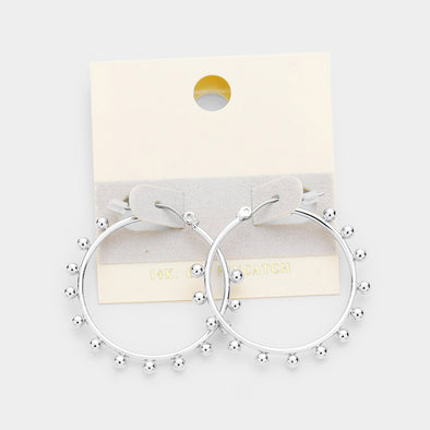 Mini Silver Studded Hoops