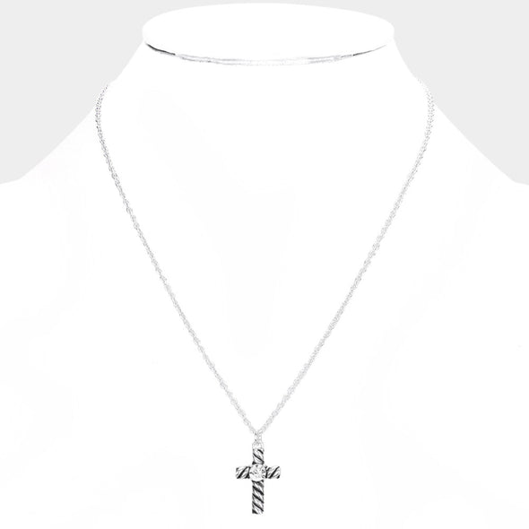 Rope Cross Necklace