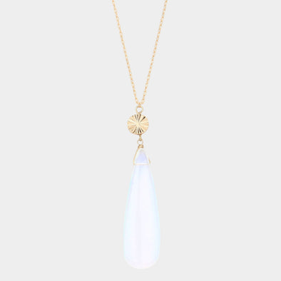 Opal Teardrop Pendant Necklace