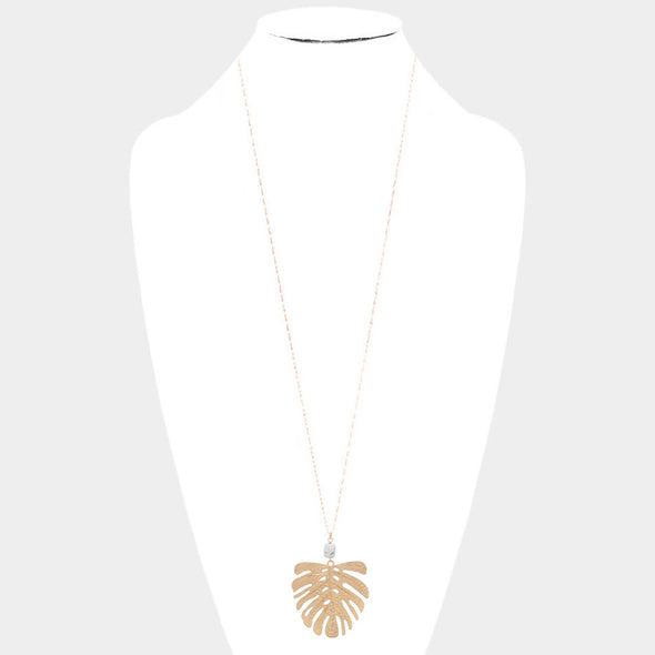 Palm Leaf Long Necklace