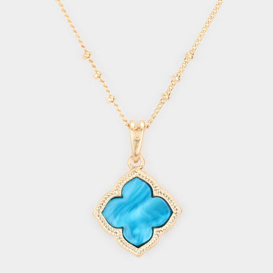 Teal Pendant Necklace