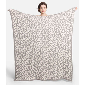 Grey Leopard Fuzzy Blanket