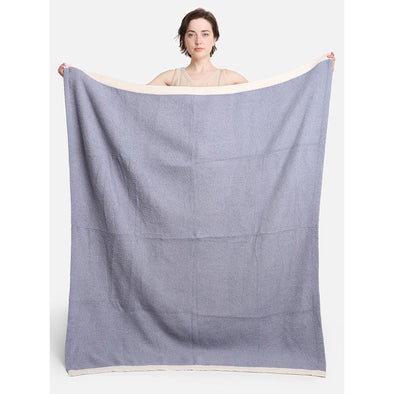 Pastel Blue W/ Cream Trim Blanket
