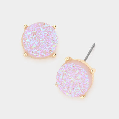 Round Druzy Studs (3 colors available)