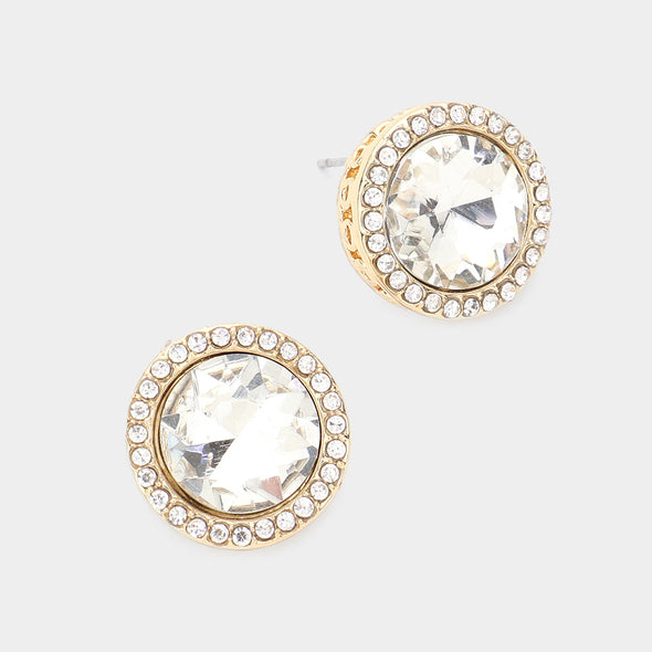 Large Stone Stud Earrings