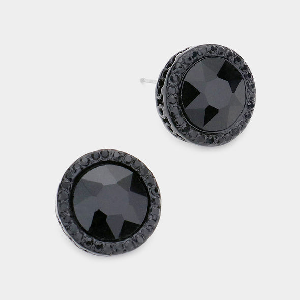 Large Stone Stud Earrings