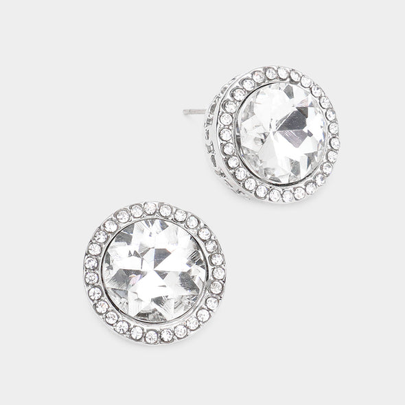 Large Stone Stud Earrings