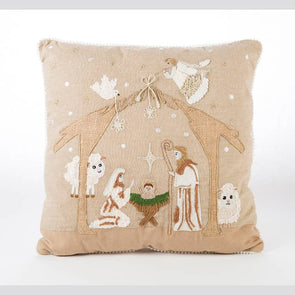 Oh Holy Night Embroidered Pillow