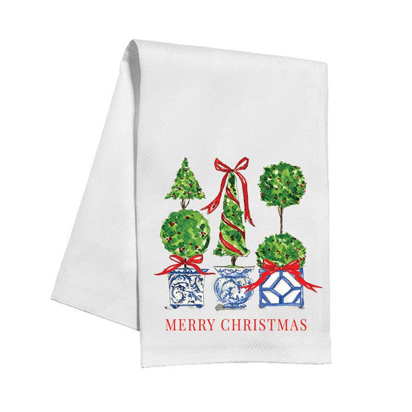 Chinoiserie Merry Christmas Tea Towel