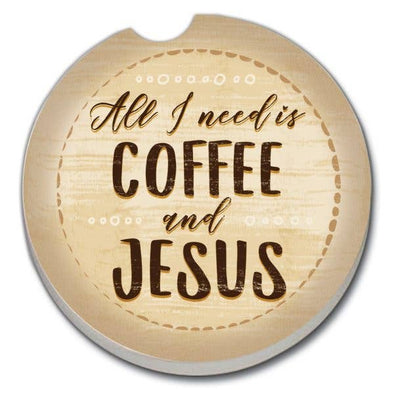 Coffee & Jesus Absorbent Stone Car Coaster