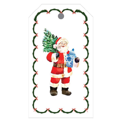 Santa with Ginger Jar Gift Tags