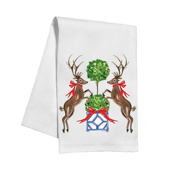 Chinoiserie Deer Tea Towel