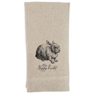 Happy Easter Natural Linen Tea Towel