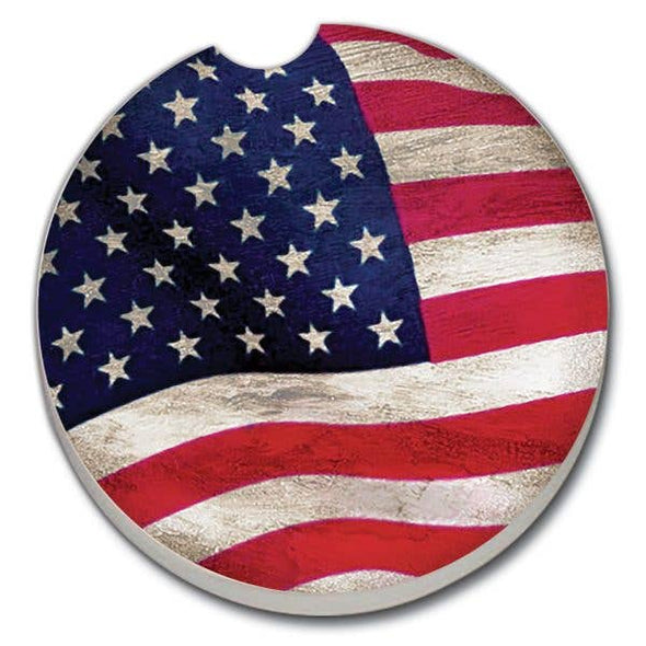 Us Flag Absorbent Stone Car Coaster