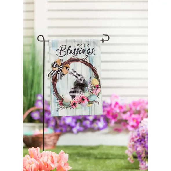 Bunny Wreath Garden Flag