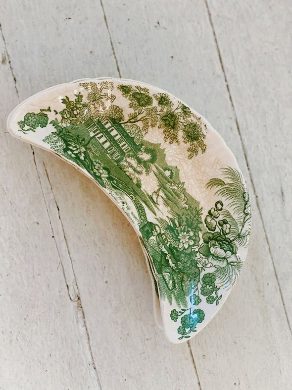 Green Staffordshire Bone Dish