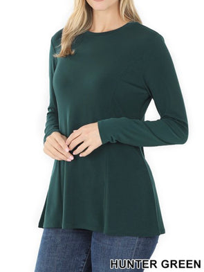 Round Neck A-Line Dressy Top (Multiple Colors)