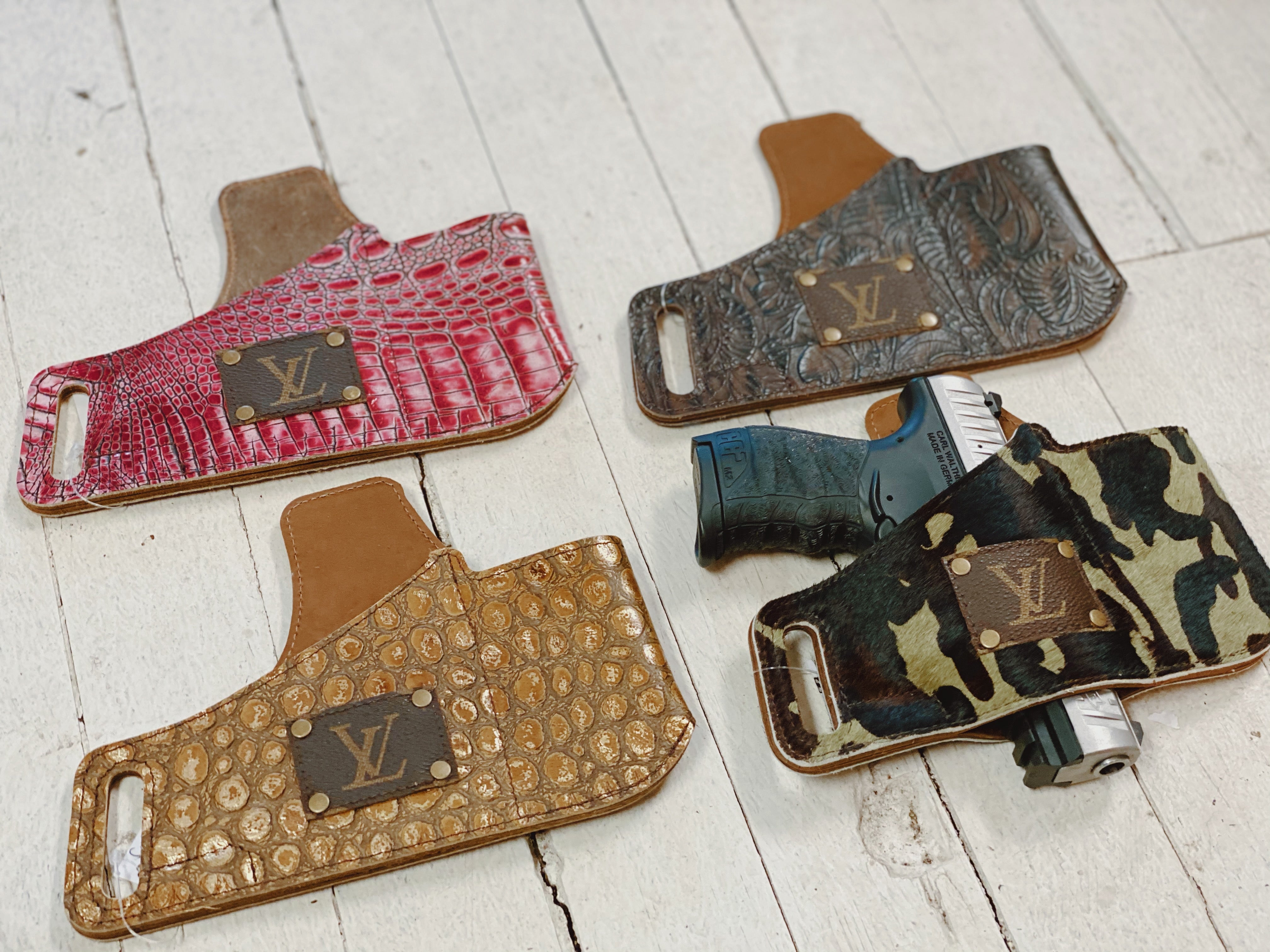 Lawful concealed carry Louis Vuitton style patterned holster for a