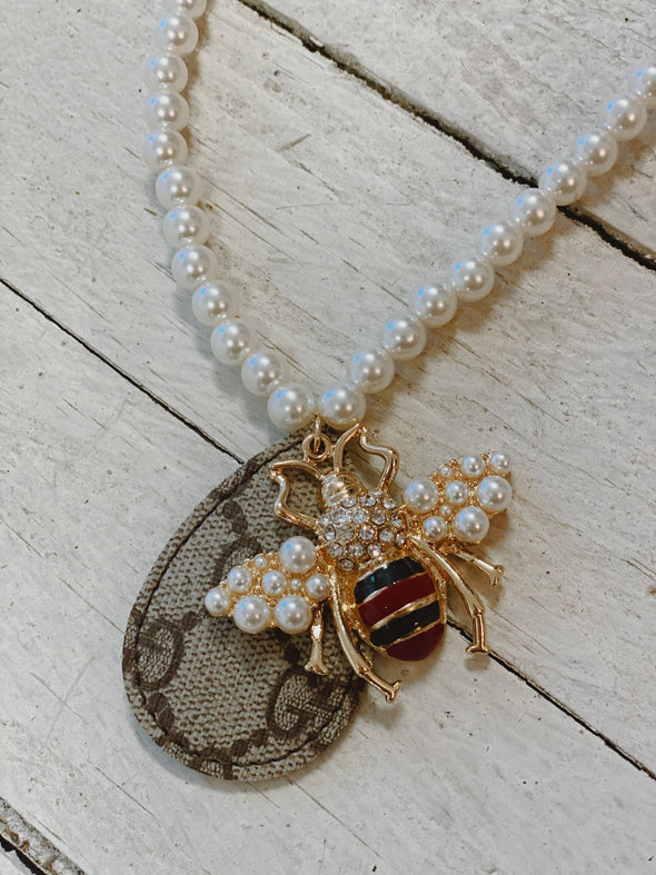 Bee Mine GG Upcycled Pearl Necklace
