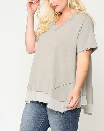 Plus Silver Elevated Basic Tee
