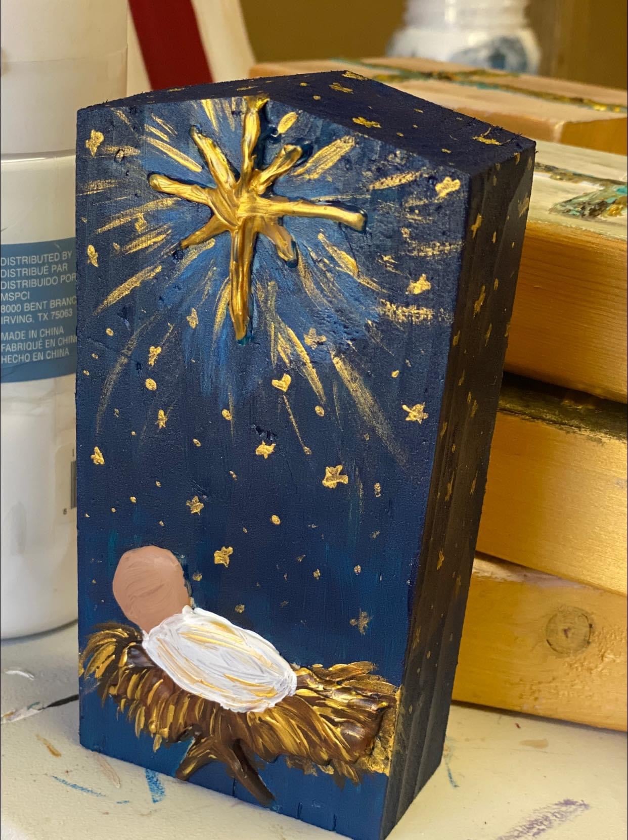 Jesus Block Navy Baby Jesus Block – Grace At Home Treasures