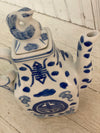 Blue and White Asian Duck Teapot