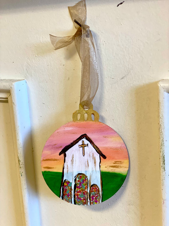 Sunset Church Ornament