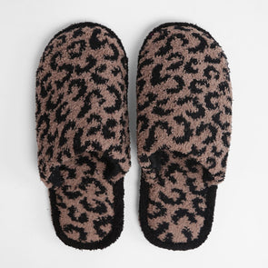 Black/Brown Cheetah Slippers
