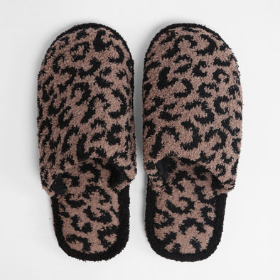 Black/Brown Cheetah Slippers