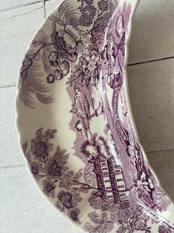 Purple Staffordshire Tonquin Bone Dish