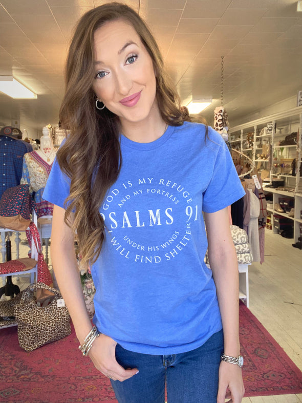 Psalm 91 Heather Blue Tee