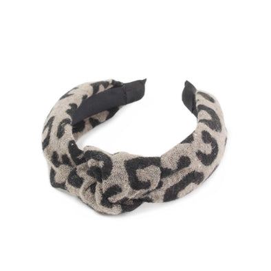 Taupe/Black Leopard Headband