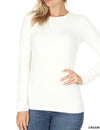 Brushed Microfiber Long Sleeve Round Neck Tee (Multiple Colors)
