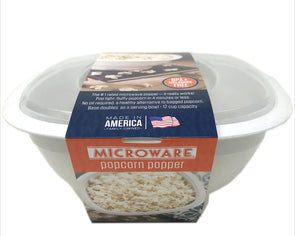 White Microwave Popcorn Bowl